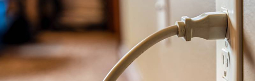 Cord plugged into an outlet