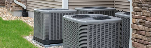 Multiple hvac units in a yard